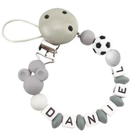 Handgemachte Benutzerdefinierte Name DIY Fußball Baby Schnuller Clip
