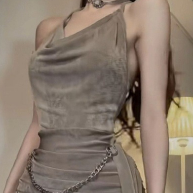 Backless Slim Fit Hip Skirt