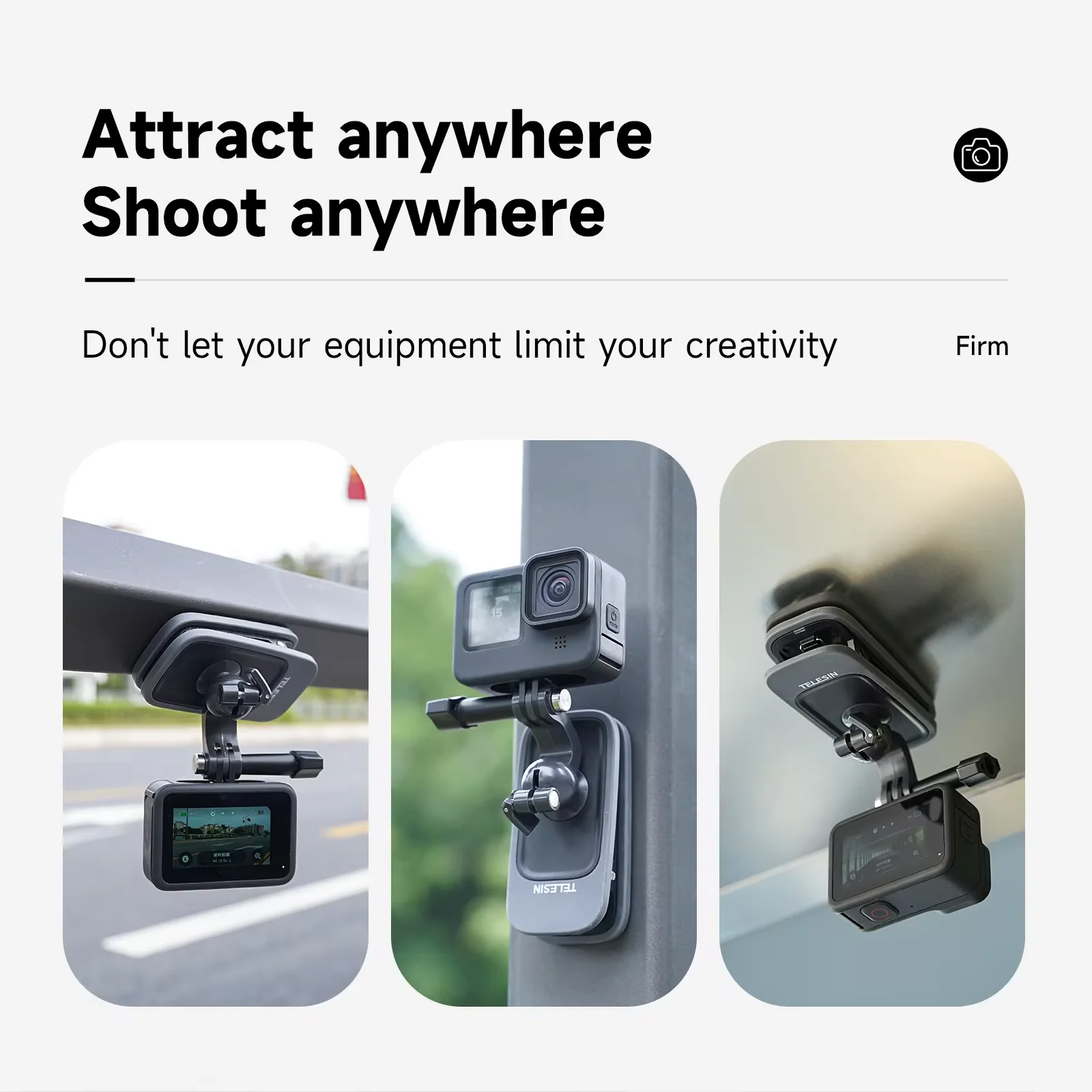 TELESIN 360° ° Rotation Magnetische Rucksack Clip Clamp 2