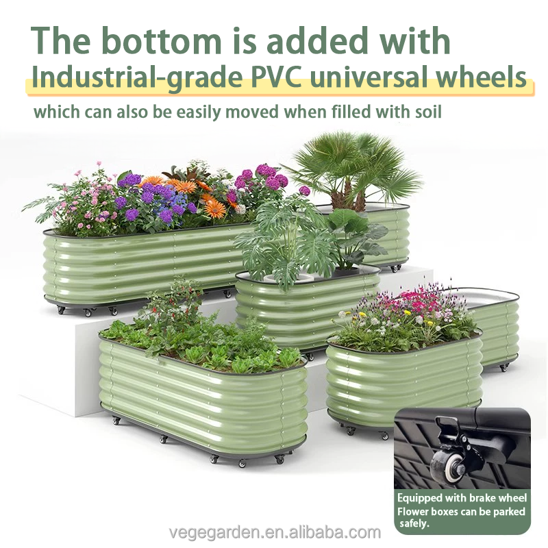 Mobile Metal Raised Bed for Balcony 3