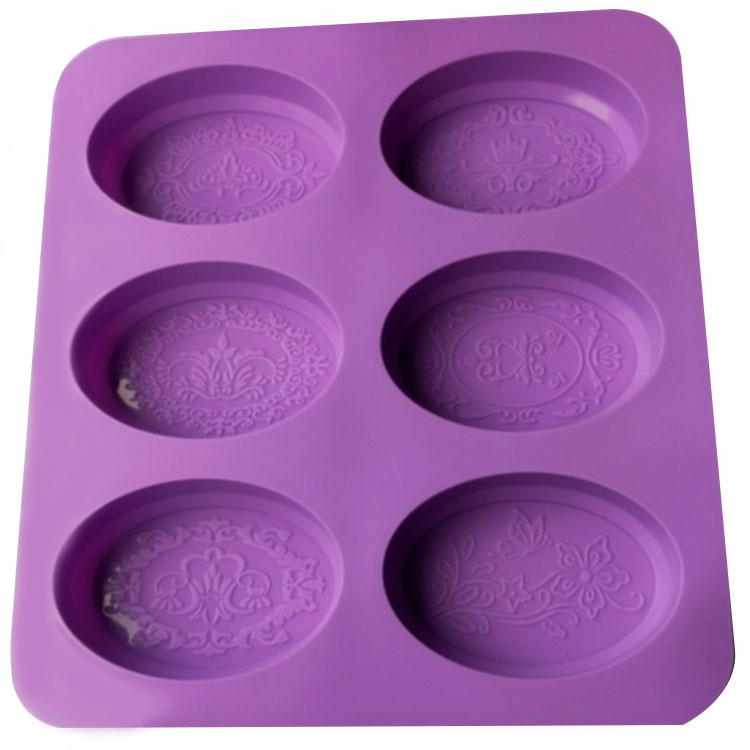 Oval Lace Silicone Soap Mold with 6 Patterns 3