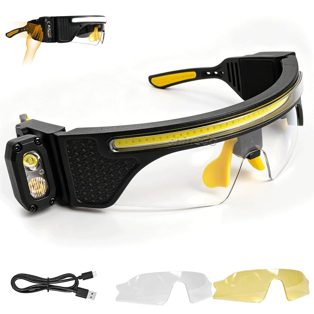 Headlamp Safety Glasses With Light Type C Rechargeable