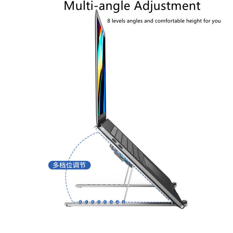 Aluminum Laptop Stand with RGB Light and Fan 3