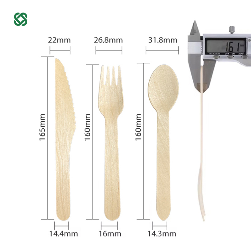 Disposable Biodegradable Wooden Cutlery Set 3