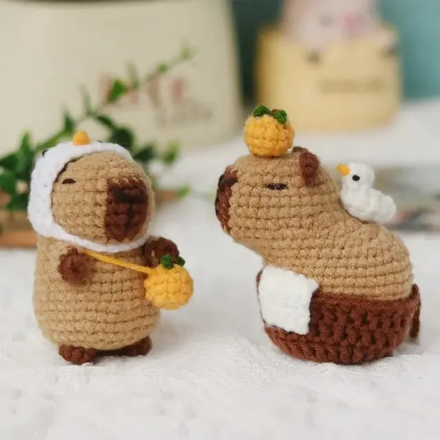 Capybara-Häkelset Niedliches Tier-Häkelset Weihnachtsgeschenk Häkelset für Anfänger Bastelliebhaber 4
