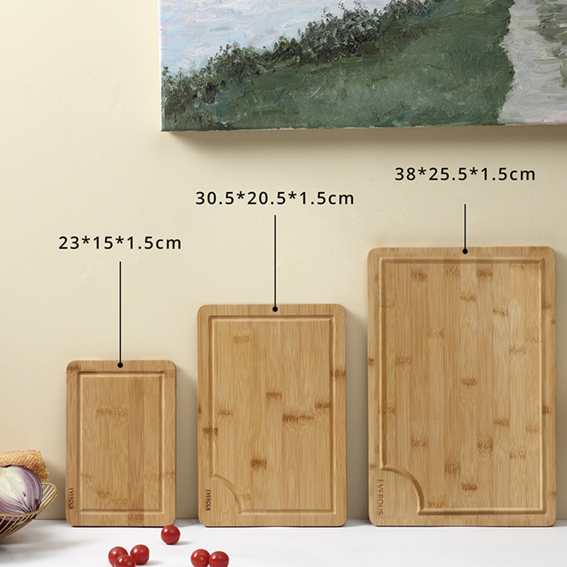 Organic Bamboo Board Set with Side Handles 4