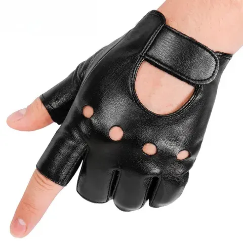 Unisex Faux Leather Riding Gloves