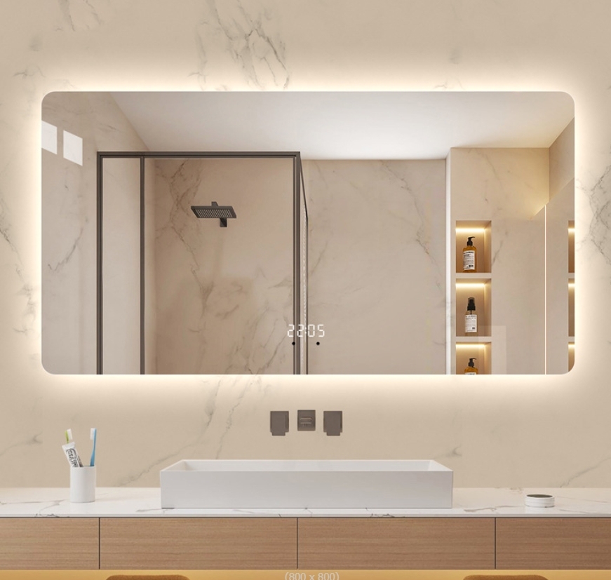 Verstellbarer LED-Wandspiegel mit Touch-Schalter