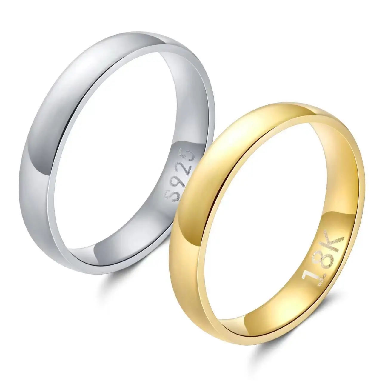Vergoldeter Ring Farbe Modisch für Damen Einfacher Ehering 2