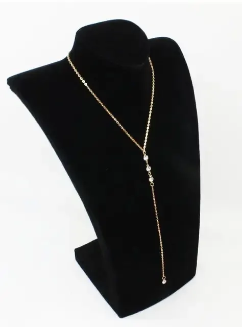 Sexy Style Crystal Back Chain Necklace Shine Gold 3