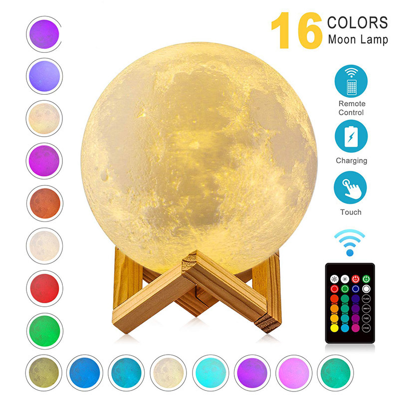 12cm RGB Moon Night Light with Remote 3