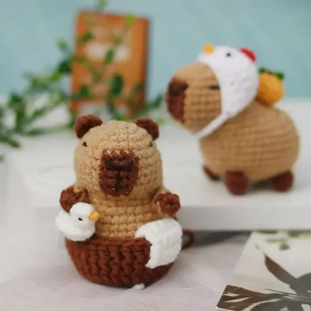 Capybara-Häkelset Niedliches Tier-Häkelset Weihnachtsgeschenk Häkelset für Anfänger Bastelliebhaber 3