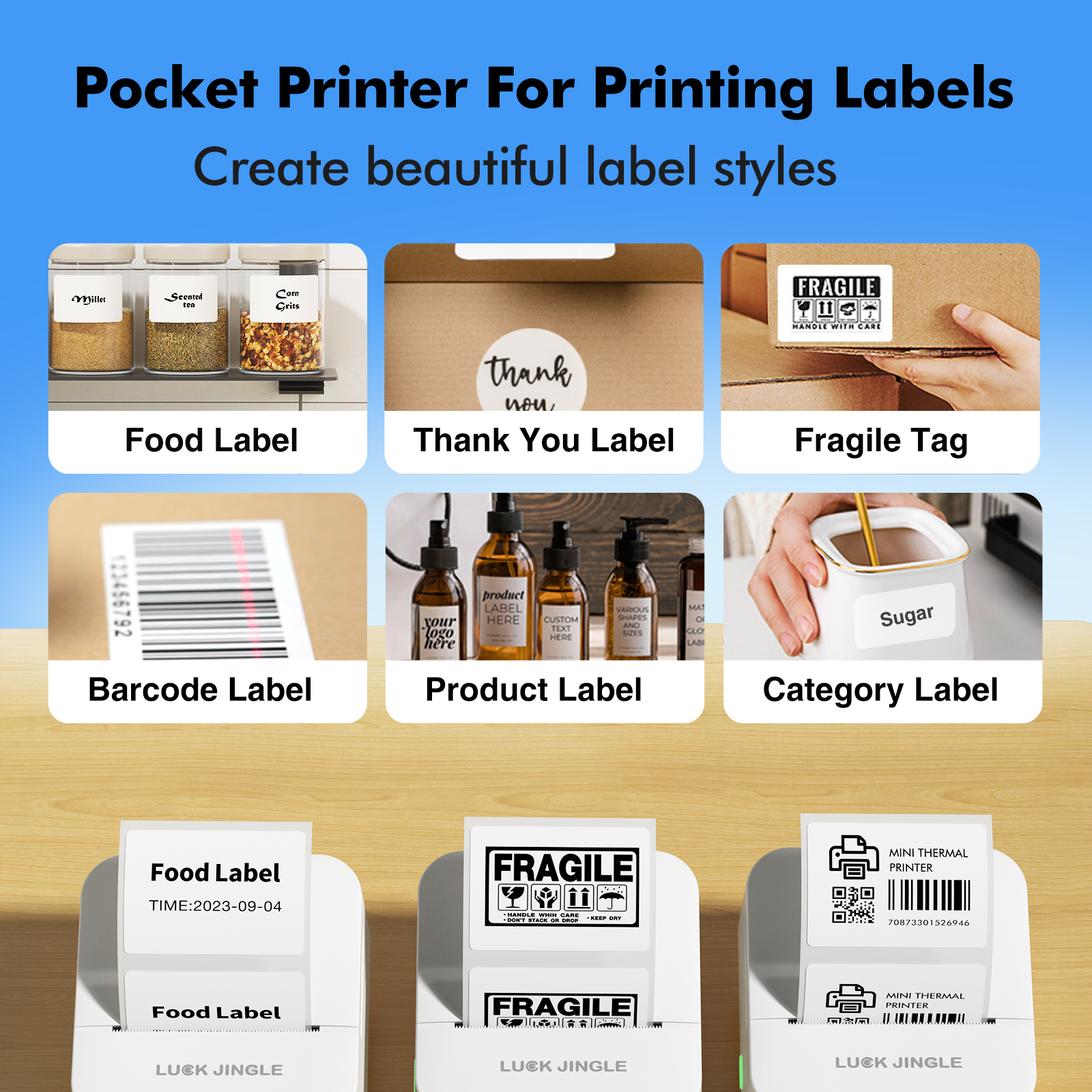 Mini Portable Thermal Label Printer 3