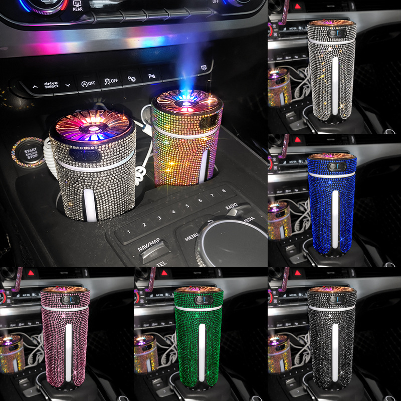 Luxury Diamond Car Humidifier LED Light Diffuser Auto