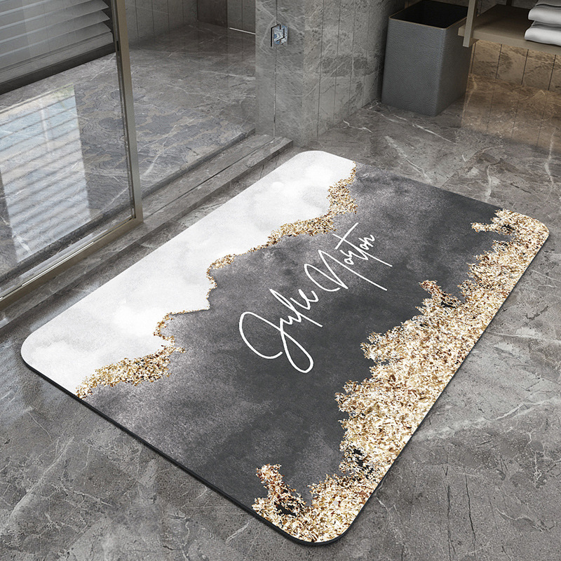 Diatomite Bath Mat with Gold Border 3