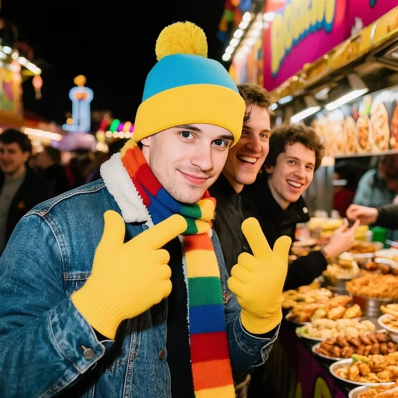 2 Stück 1 Weihnachts-Cosplay Lustige Mütze und Handschuhe 4
