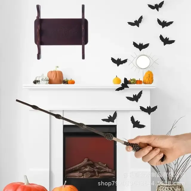 4-Tier Wooden Wall Rack for Wand Collection 3