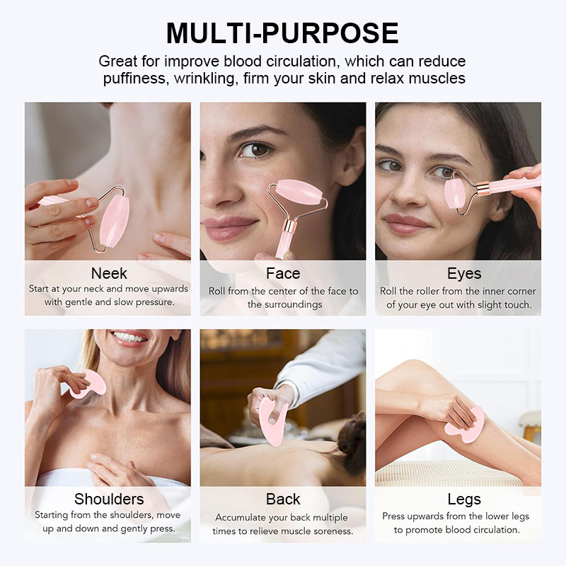 Rose Quartz Gua Sha Facial Massager 4