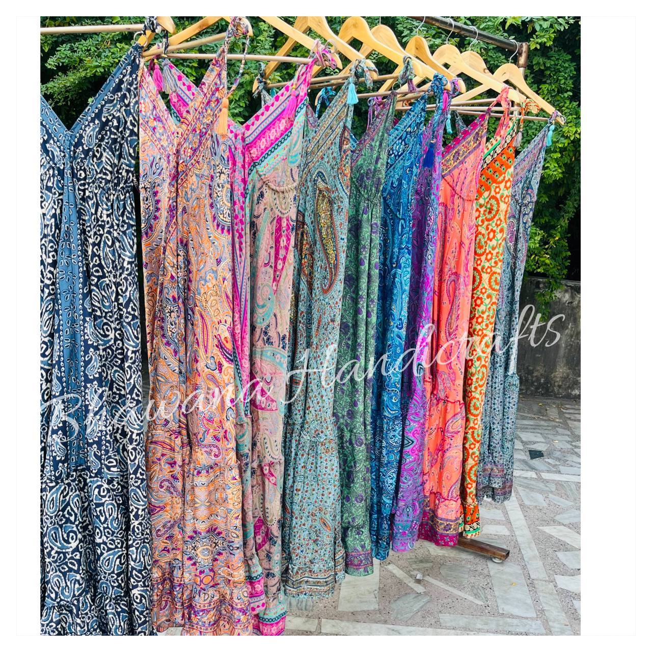 Bohemian Recycled Sari Silk Maxi Dress 3
