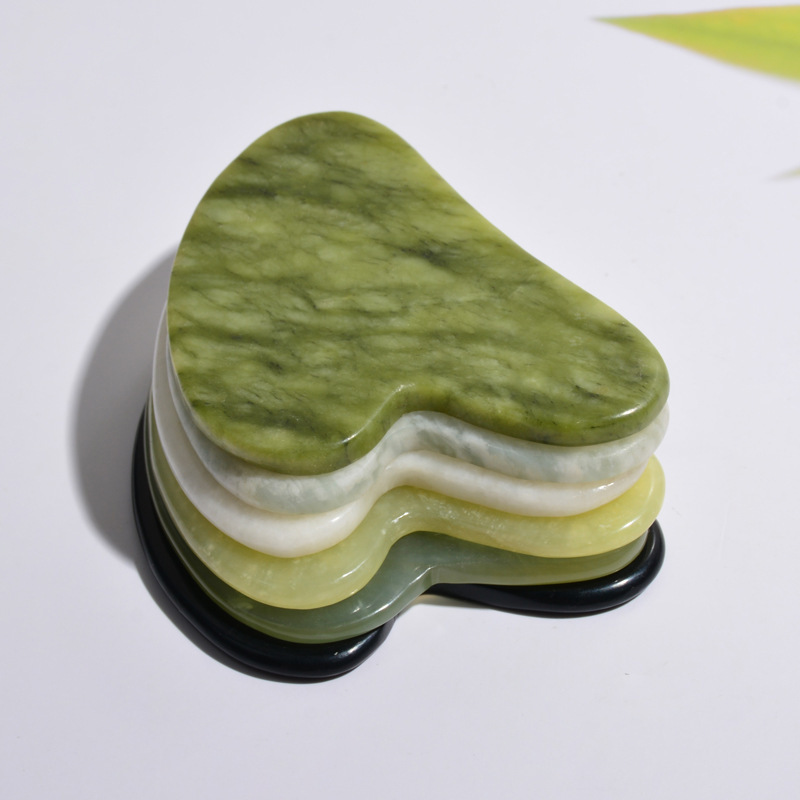 Green Jade Gua Sha Natural Stone Smooth Cold 3