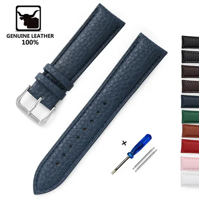 Lychee Pattern Leather Watch Band 14mm–22mm 2