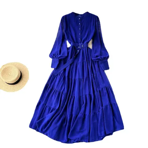 Floor-Length Chiffon Beach Maxi Dress V-Neck