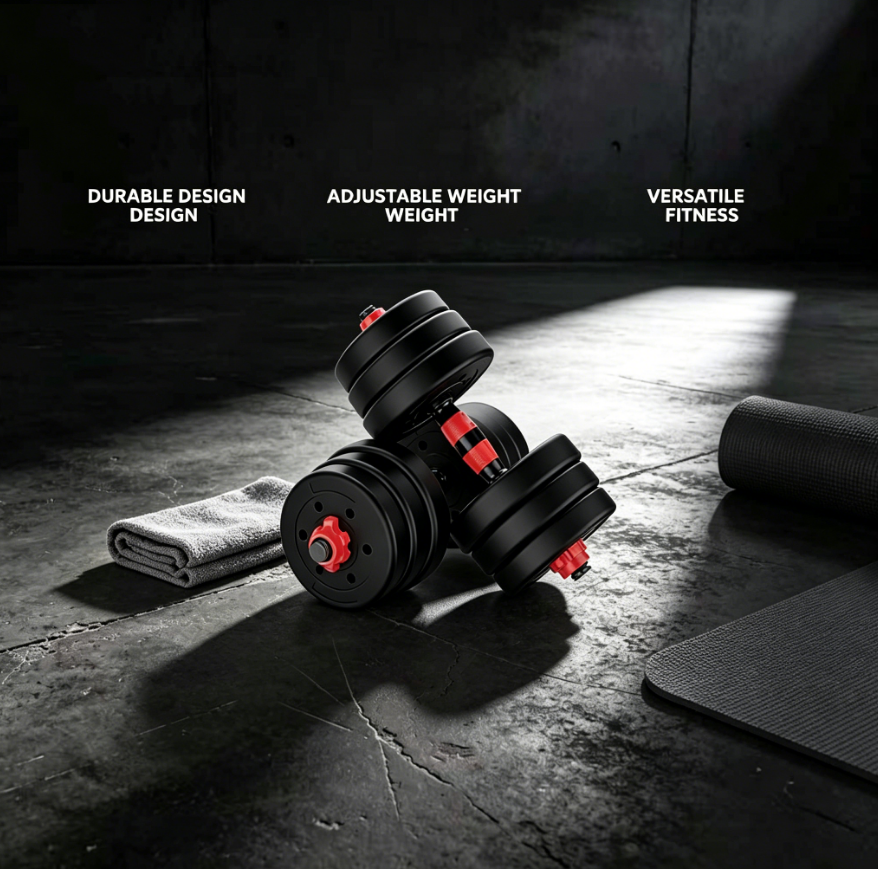 Adjustable Twist-Lock Cement Dumbbells 10-20 kg