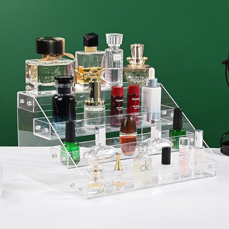 Clear Cosmetic Makeup Organizer Rack Tabletop 3-4 Layer