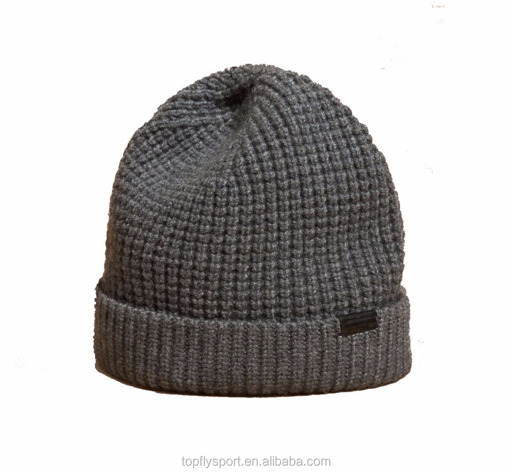 Merinowoll-Beanie-Mütze in Grau