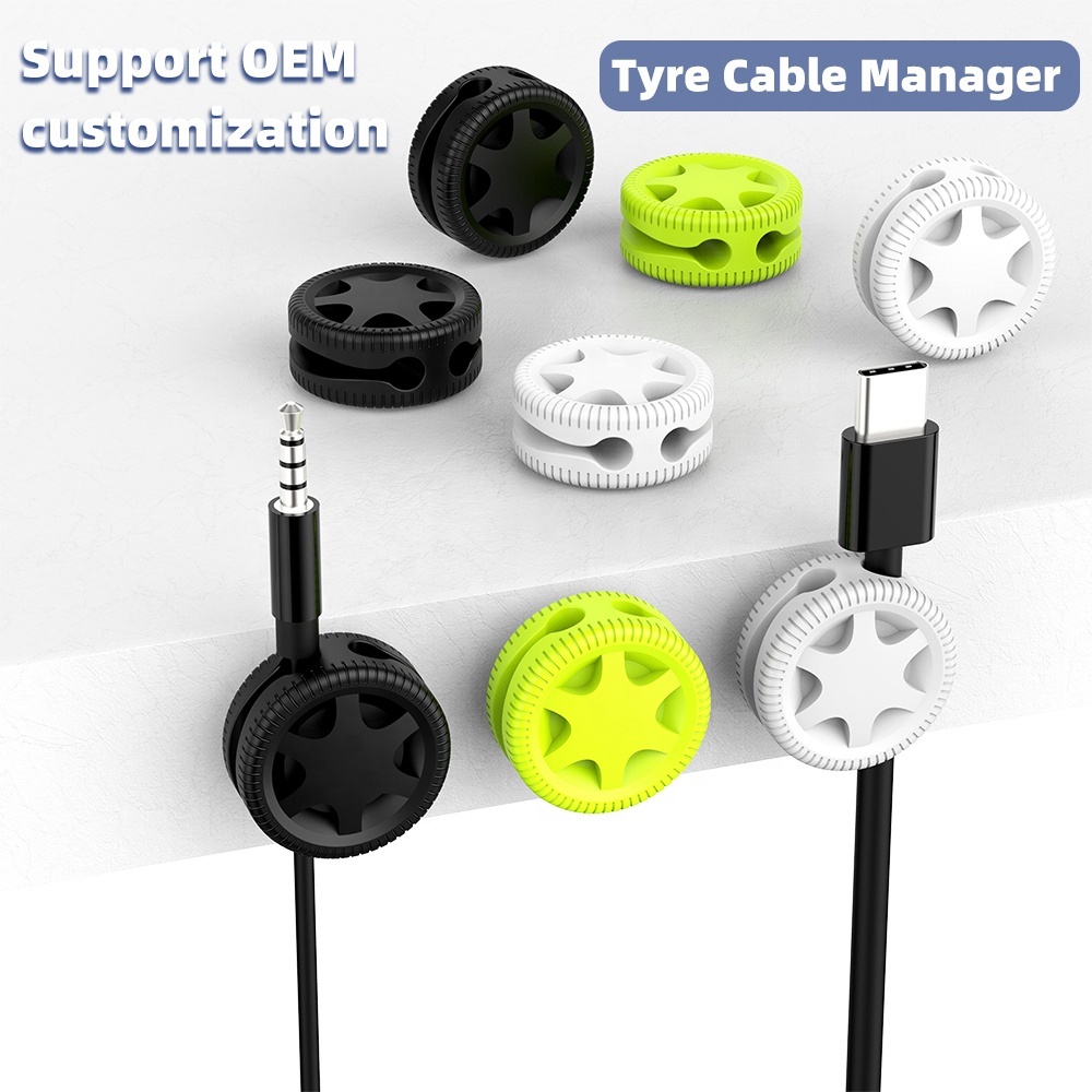 6-Piece Silicone Cable Organizer Clips Set Stand Type