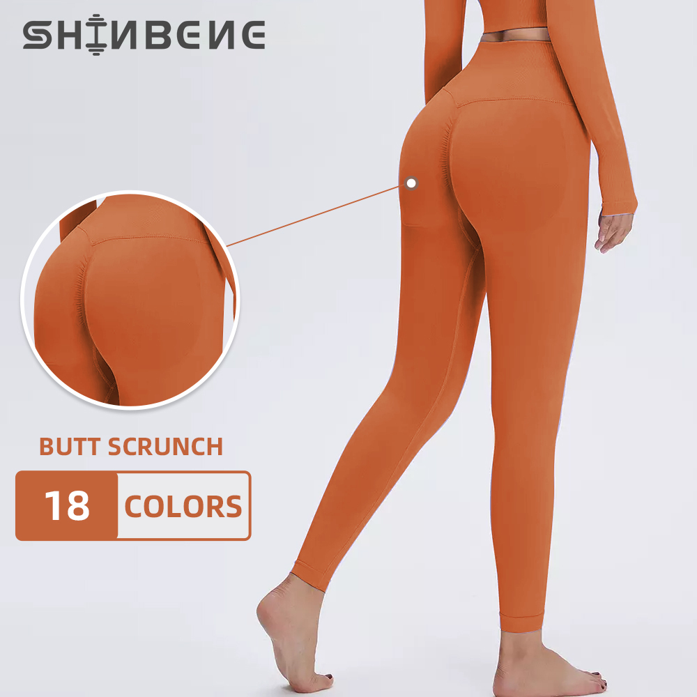Nahtlose High-Waist Scrunch-Leggings für Damen 4