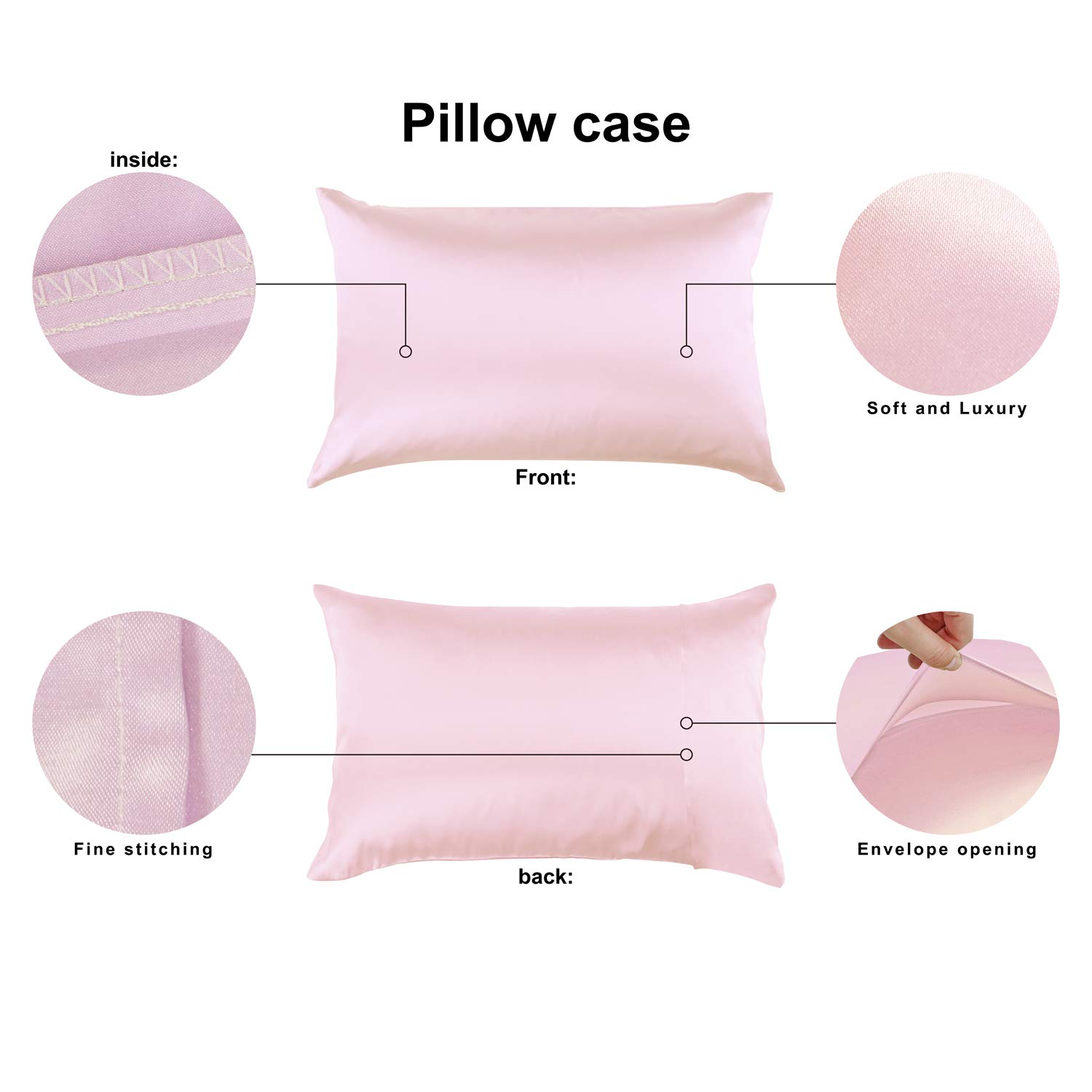 Soft Satin Sleeping Pillowcase With Scrunchies 4
