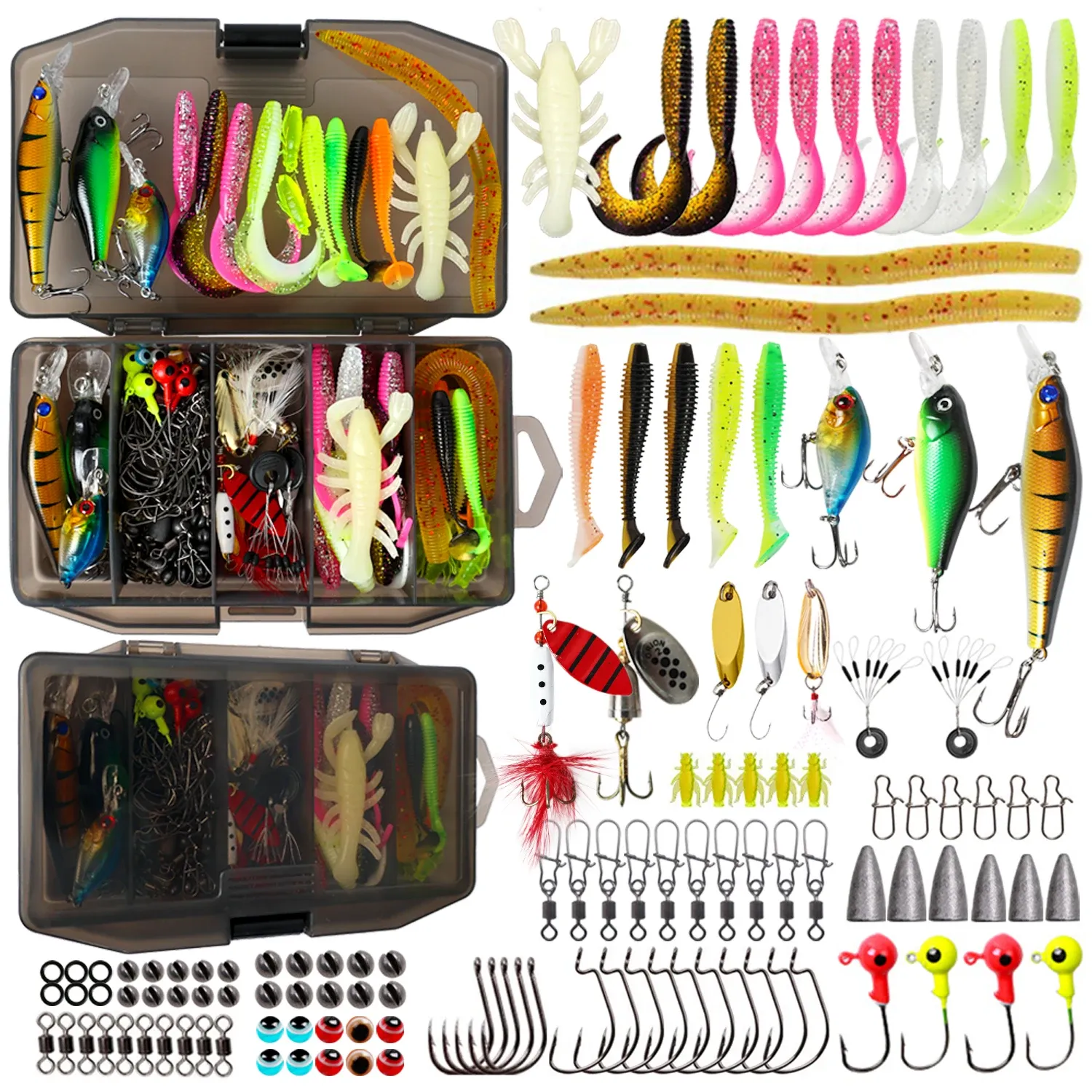 Complete Tackle Box Soft Worm Kit