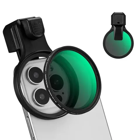 K&F CONCEPT 58-mm-Aufsteck-CPL- Variabler ND2-32-Handyfilter-Set für iPhone 16