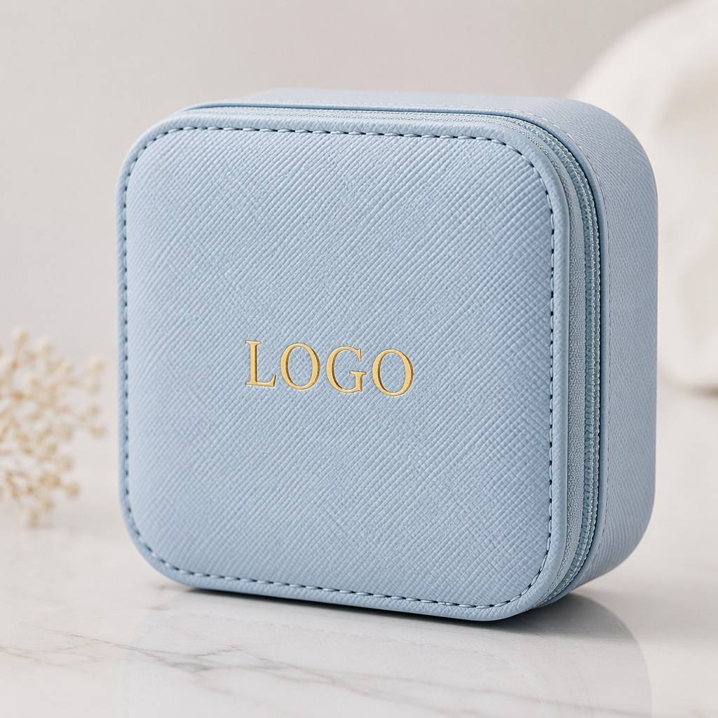 Powder Blue Travel Jewelry Box Portable Mini Storage 2