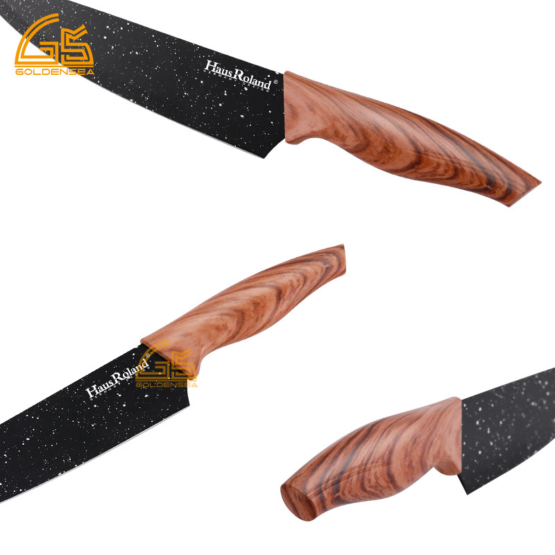 Knife Block Set with Solid Wood Handles 4