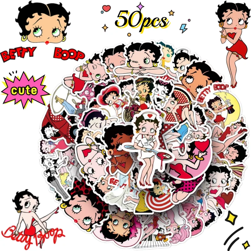 Betty Boop 50 Aufkleber mit Hohem Farbwert Niedlicher