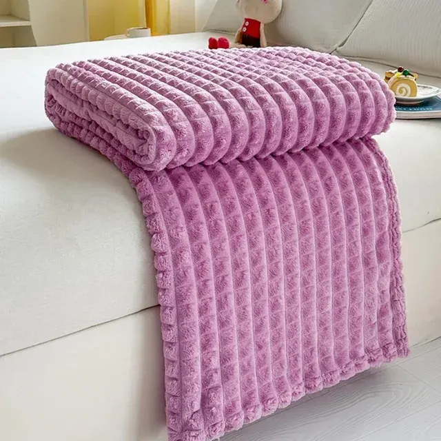 Faux Fur Plaid Blanket 4