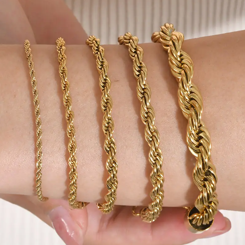 Joolim Jewelry Stainless Steel Chunky Rope Chain Bracelet
