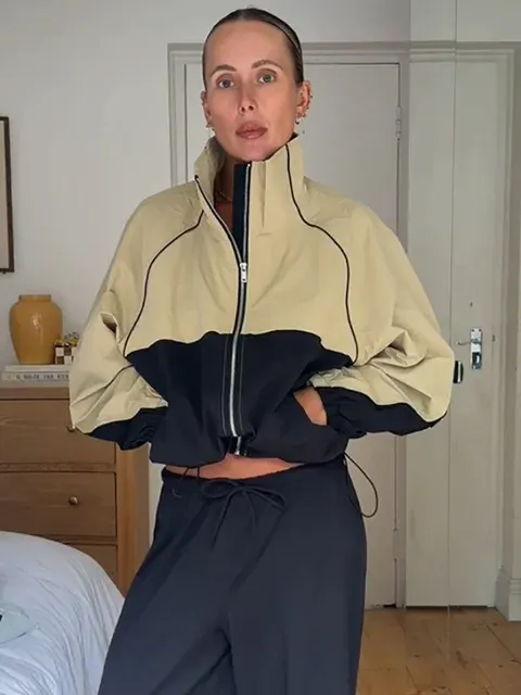 Farbblock-Windbreaker 1