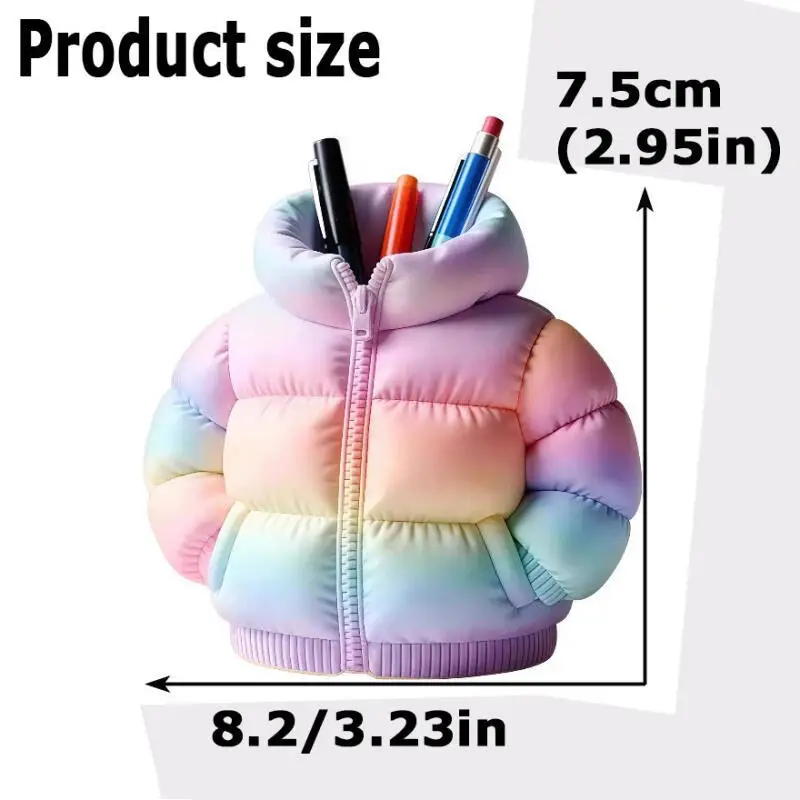 3D-Gedruckter Pufferjacken-Stifthalter Niedlicher Daunenjacken-förmiger Schreibtisch-Organizer Lustiges Dekoratives Ornament 4