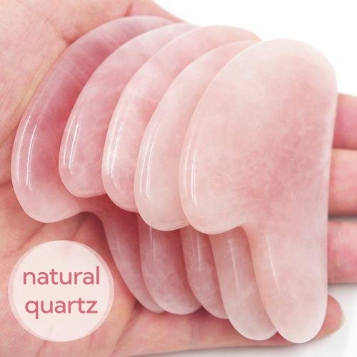 Mushang Rose Quartz Natural Jade Stone Facial Massager