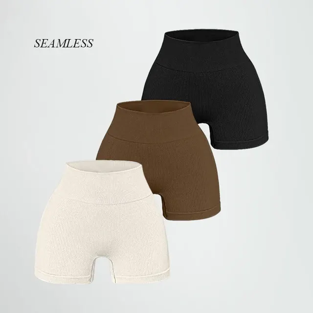 Ribbed Seamless Women's Yoga Shorts 2
