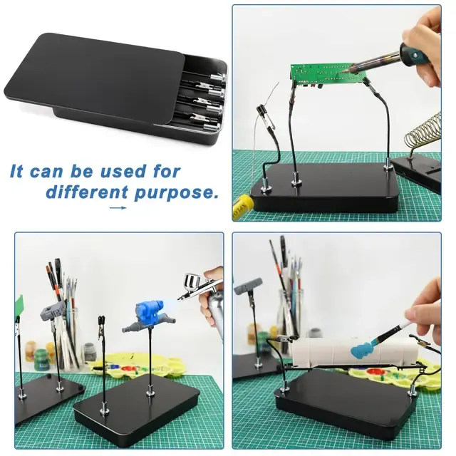 Bendable Modeling Alligator Clip Sticks with Magnet Base 3