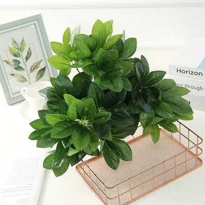 Künstlicher Schefflera-Strauch, naturgetreu, Innen und Außen 2