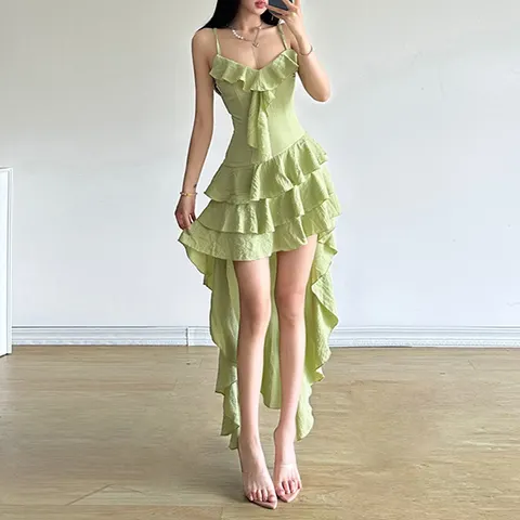 Waist Slimming Irregular Pure Desire Dress