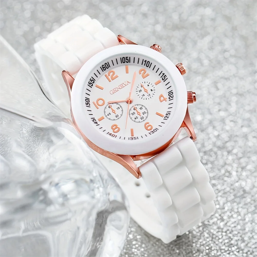 2Pcs Luxus Frauen Uhr Set Mode Elegante Legierung 3