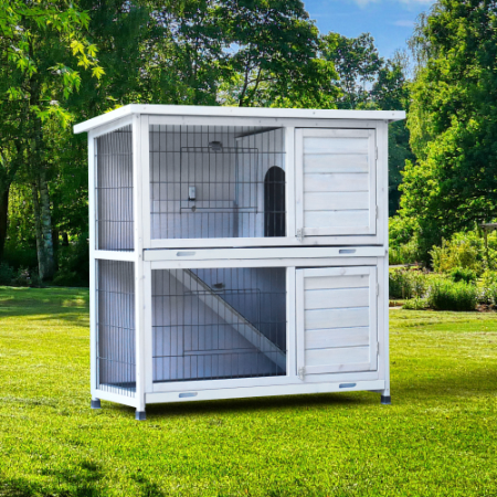 Rabbit Hutch Outdoor 2-Story Cage Indoor With Run 2
