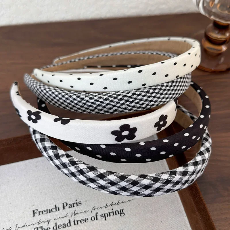 Polka Dot Haarbänder für Frauen Blumendruck Haarband Stirnbänder