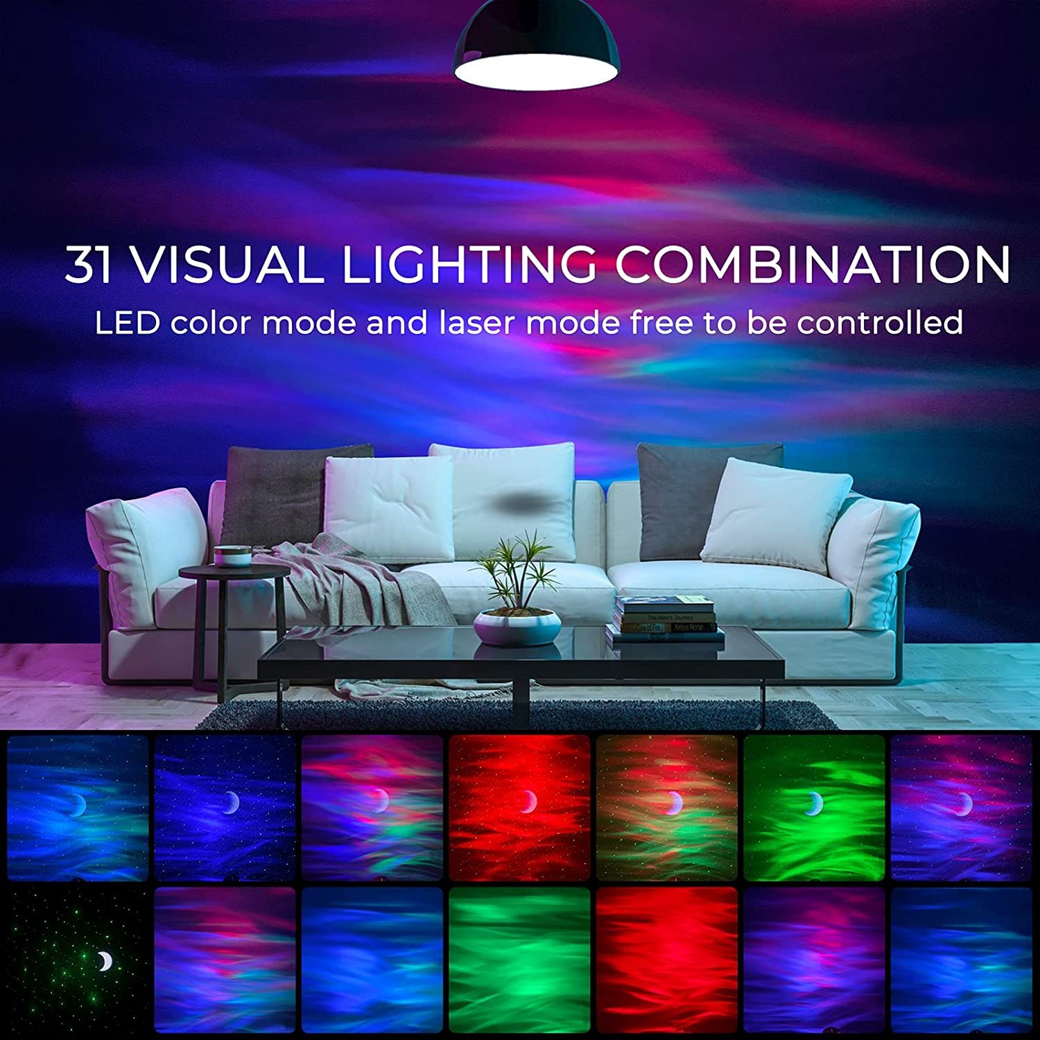 LED Northern Lights Star Projector with Speaker 2